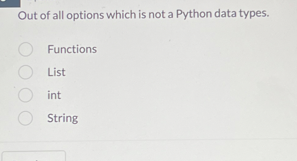 Out of all options which is not a Python data