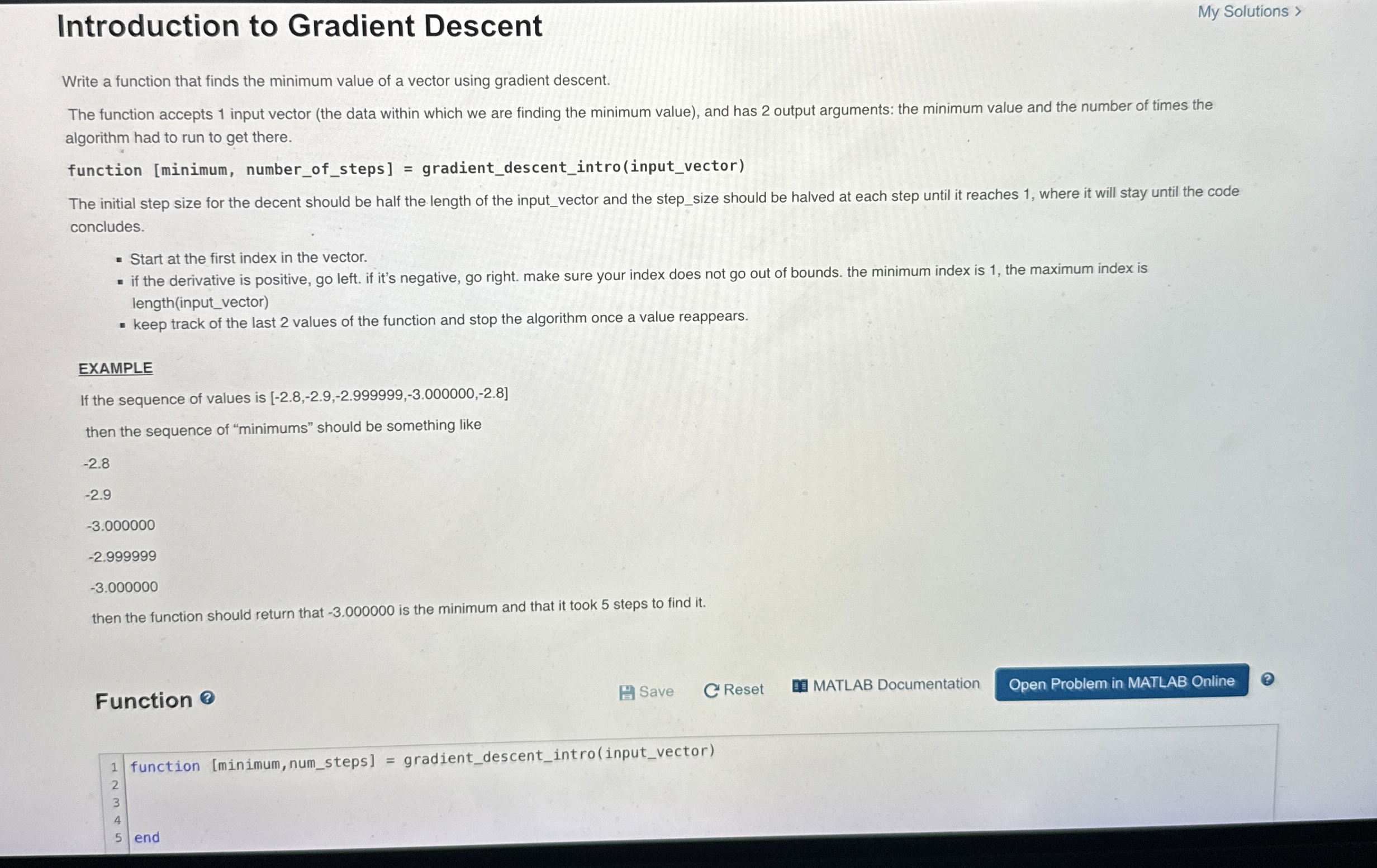 Introduction to Gradient Descent My Solutions >