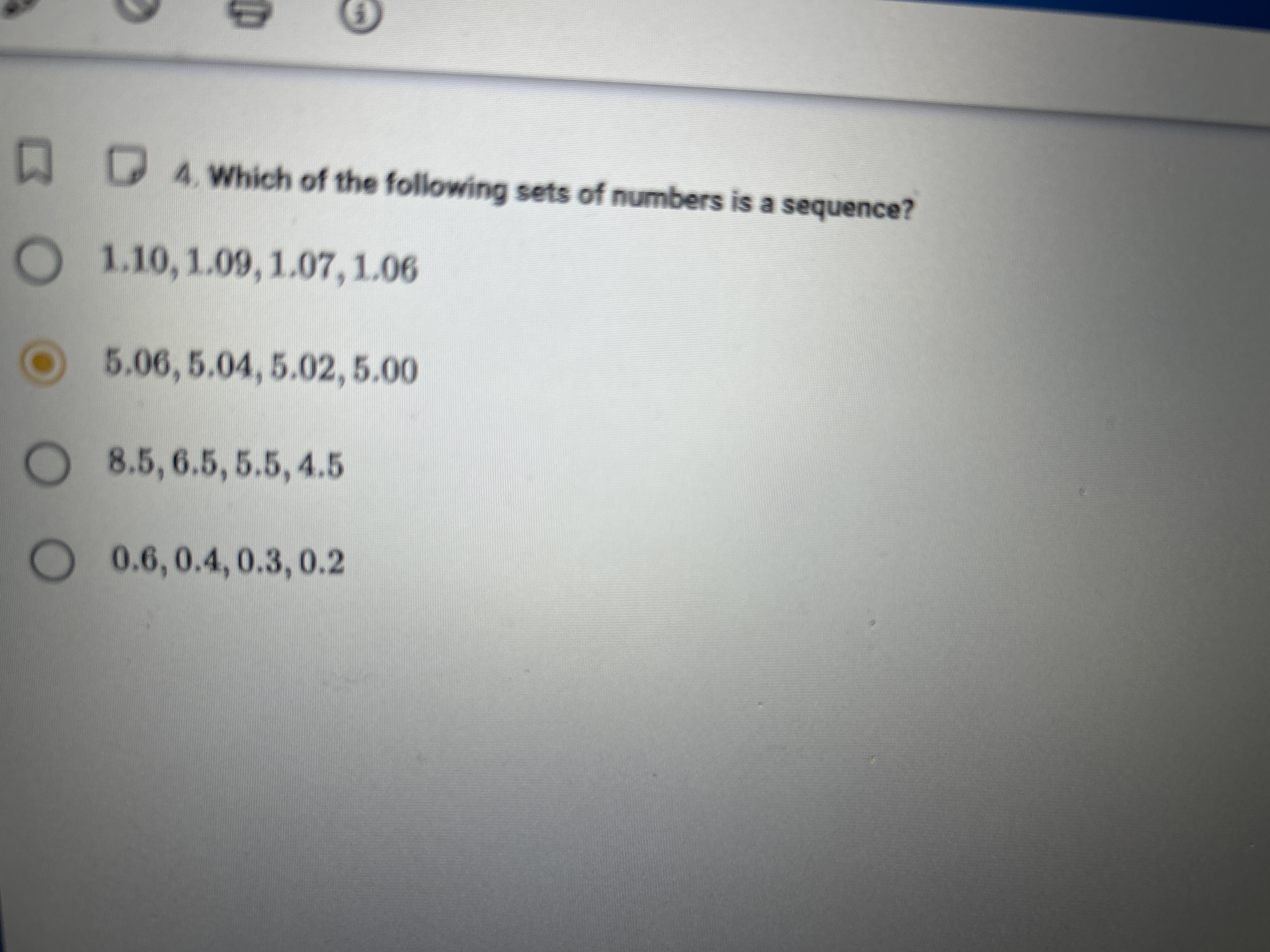 Which of the following sets of numbers is a