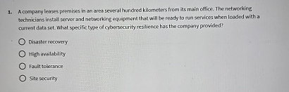A company leases premises in an area several
