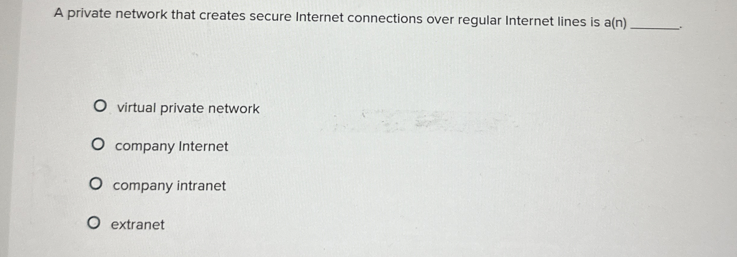 A private network that creates secure Internet