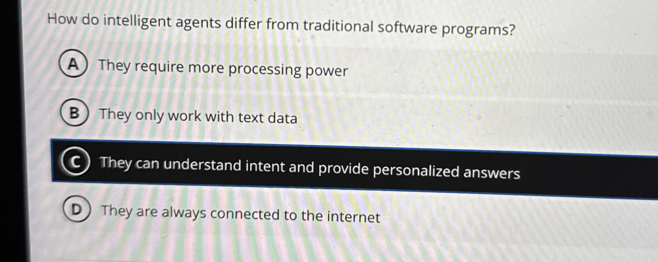 How do intelligent agents differ from traditional