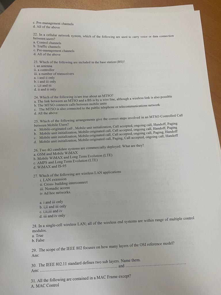 c . Pre - management channels d . All of the