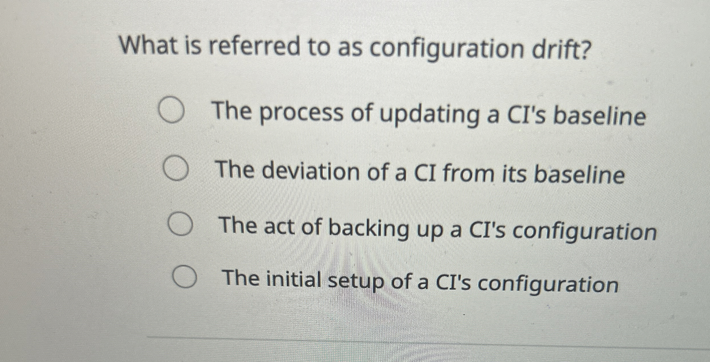 What is referred to as configuration drift? The