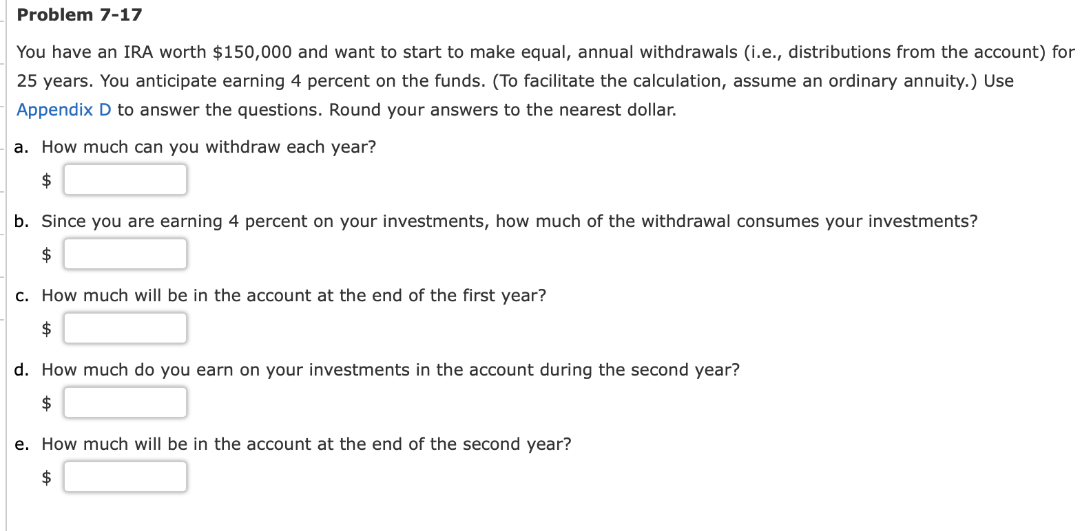 Problem 7-16 This extended problem covers many of