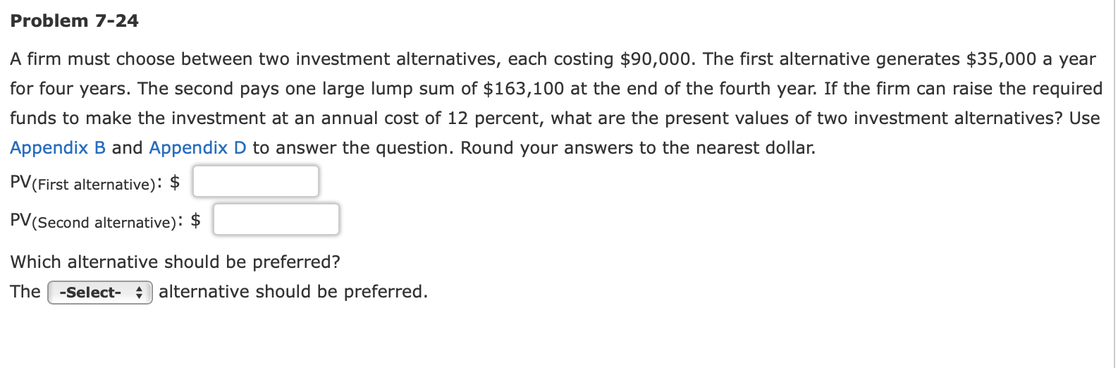 Problem 7-16 This extended problem covers many of