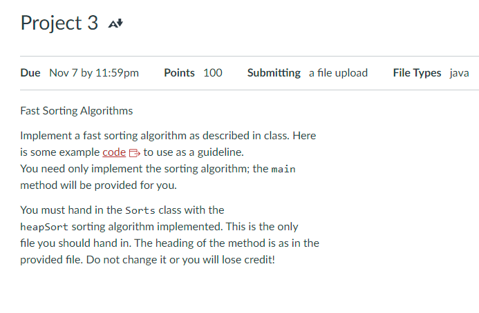 my code: public class Sorts { public static >