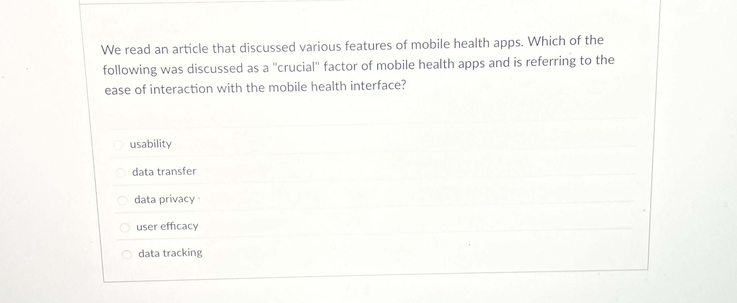 We read an article that discussed various