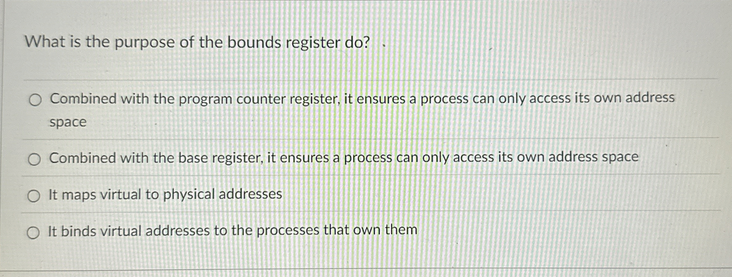 What is the purpose of the bounds register do ?