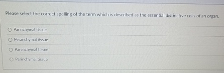 Please select the correct spelling of the term