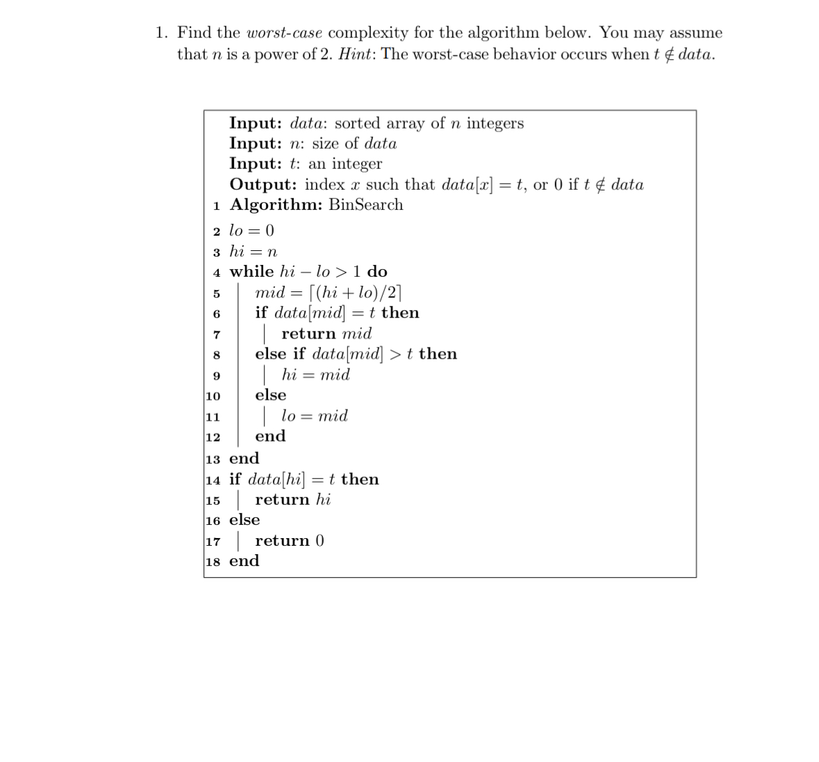Find the worst - case complexity for the