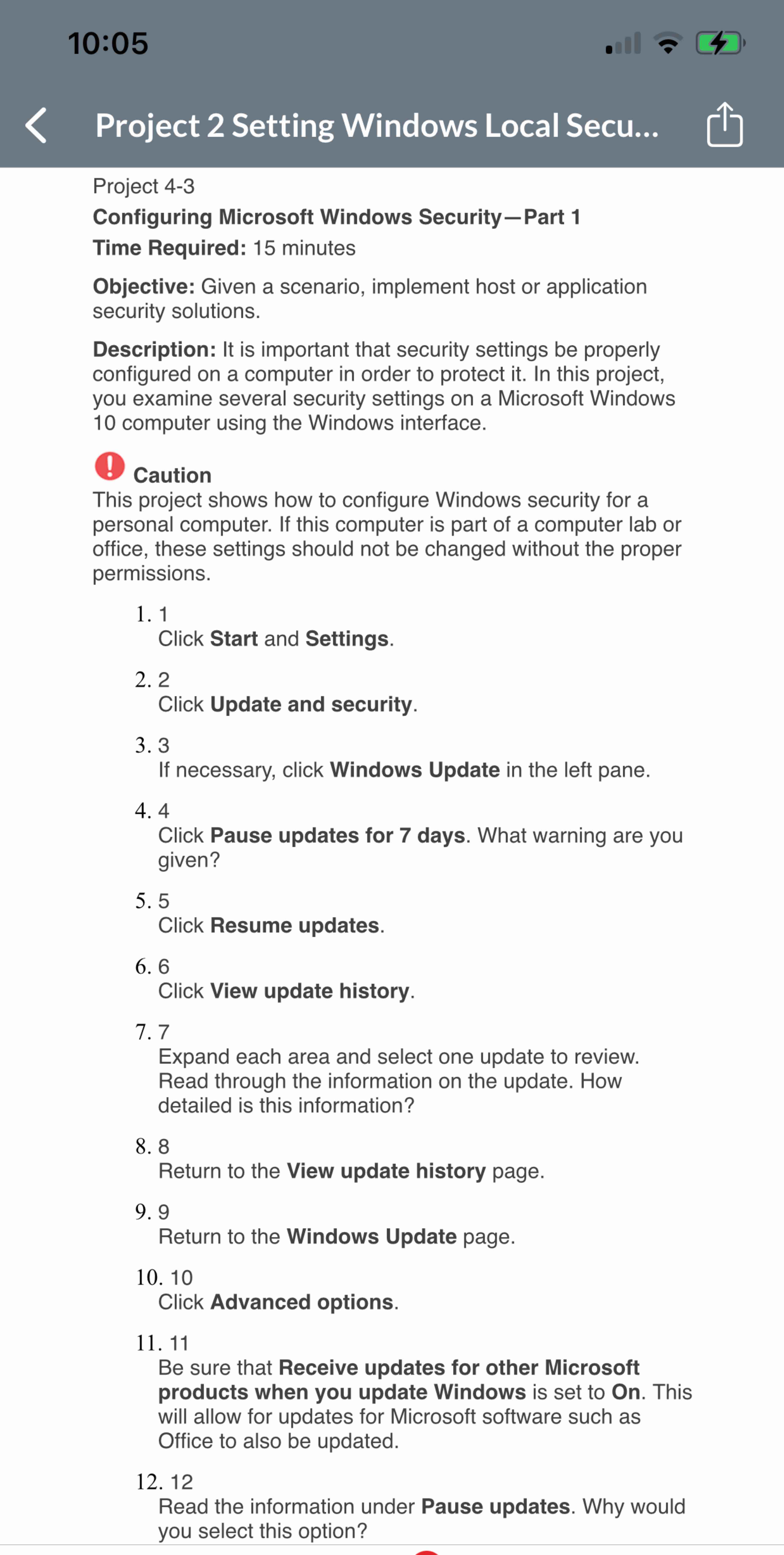 Project 4 - 3 Configuring Microsoft Windows