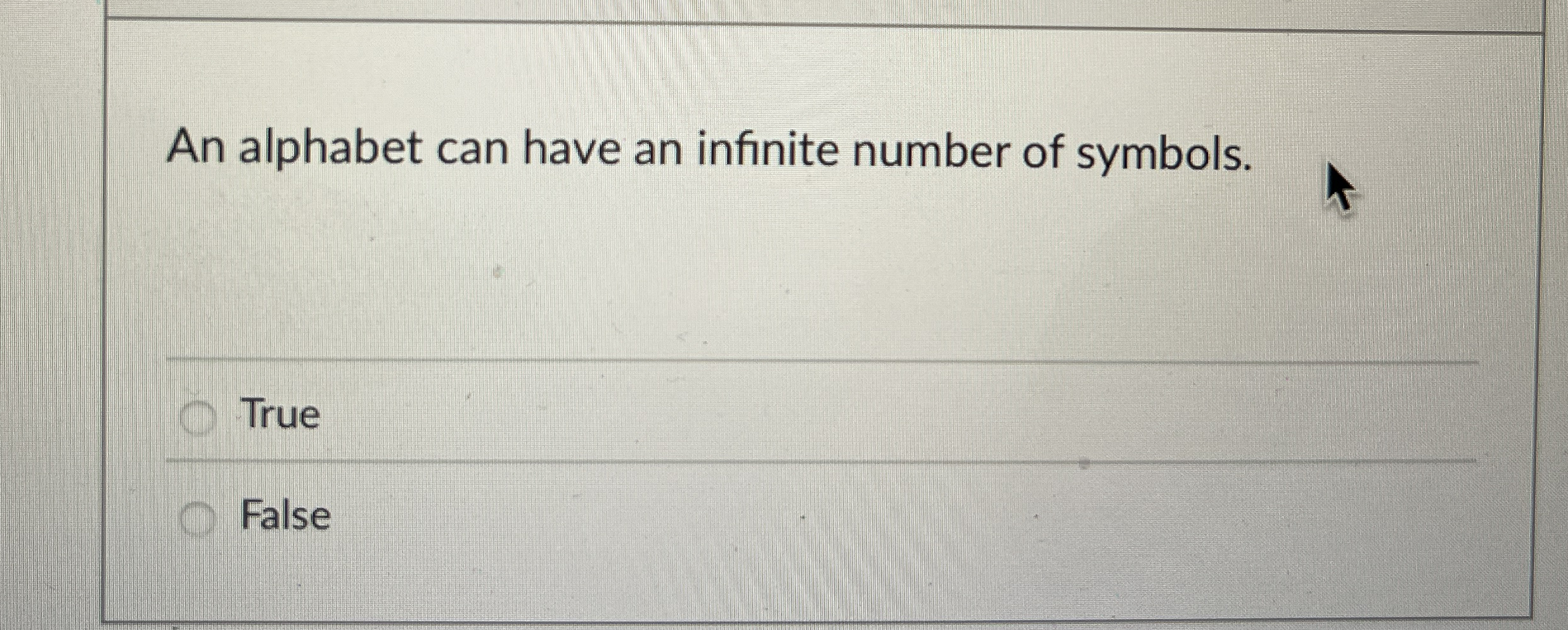 An alphabet can have an infinite number of