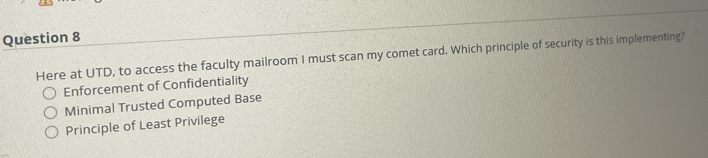 Question 8 Here at UTD, to access the faculty