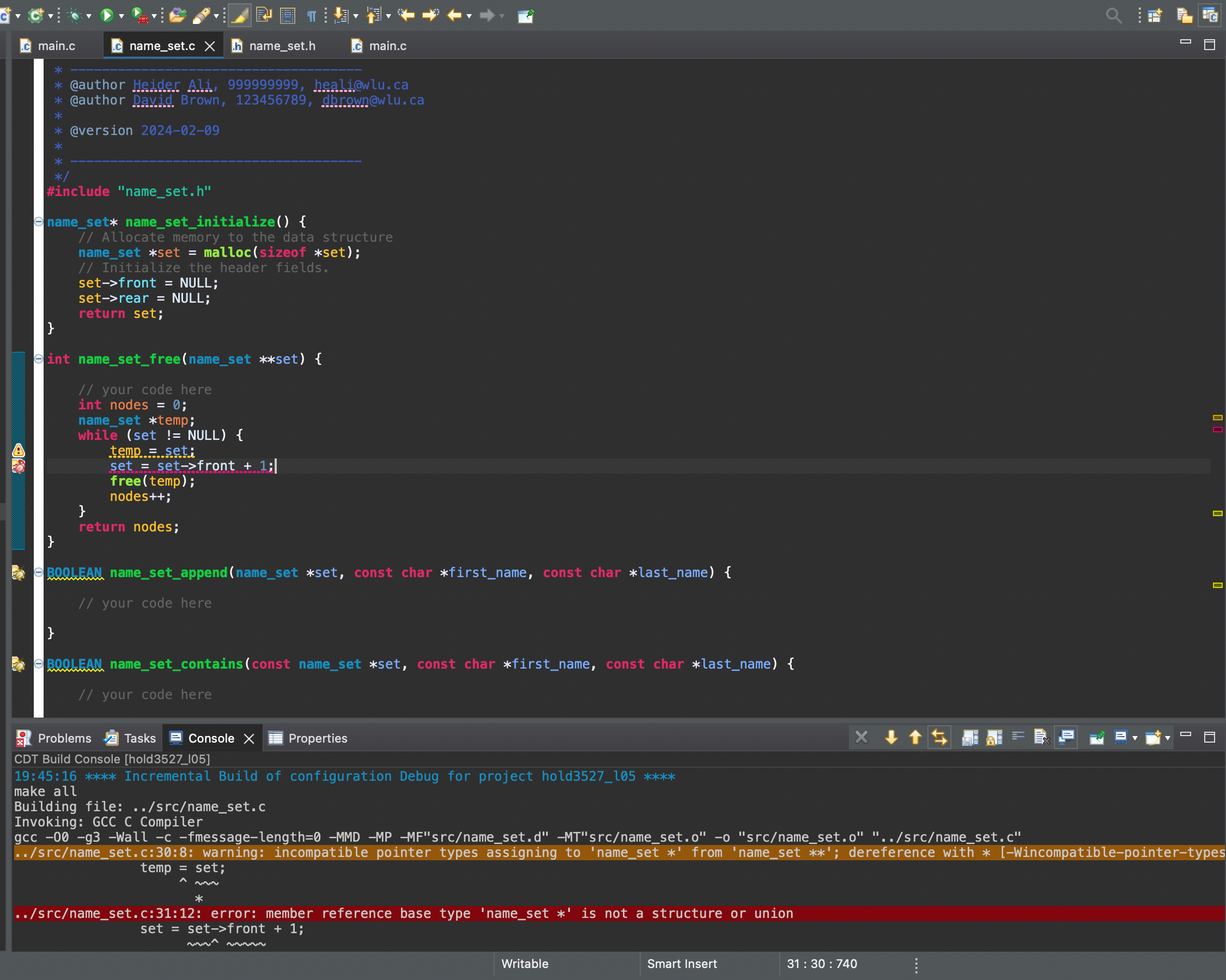 I am trying to free all nodes in the linked list