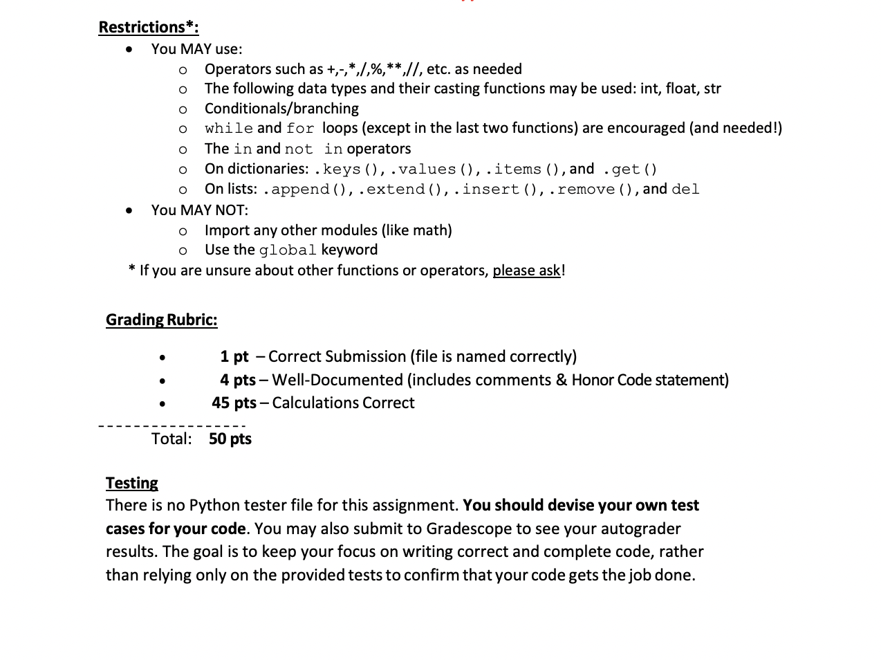 please write in python and make sure to note the