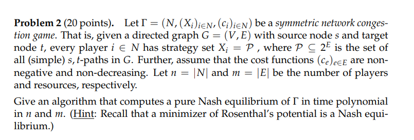Problem 2 ( 2 0 points ) . Let = ( N , ( x i ) i