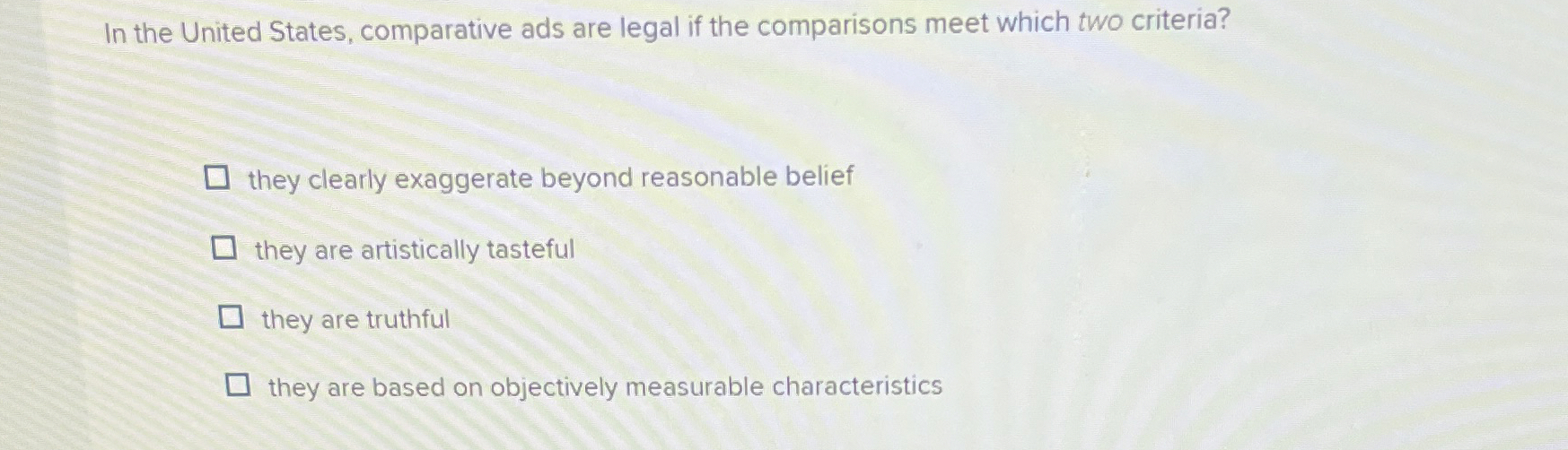 In the United States, comparative ads are legal