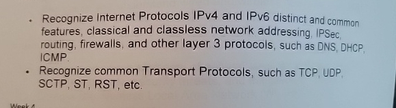 Recognize Internet Protocols IPv 4 and IPv 6