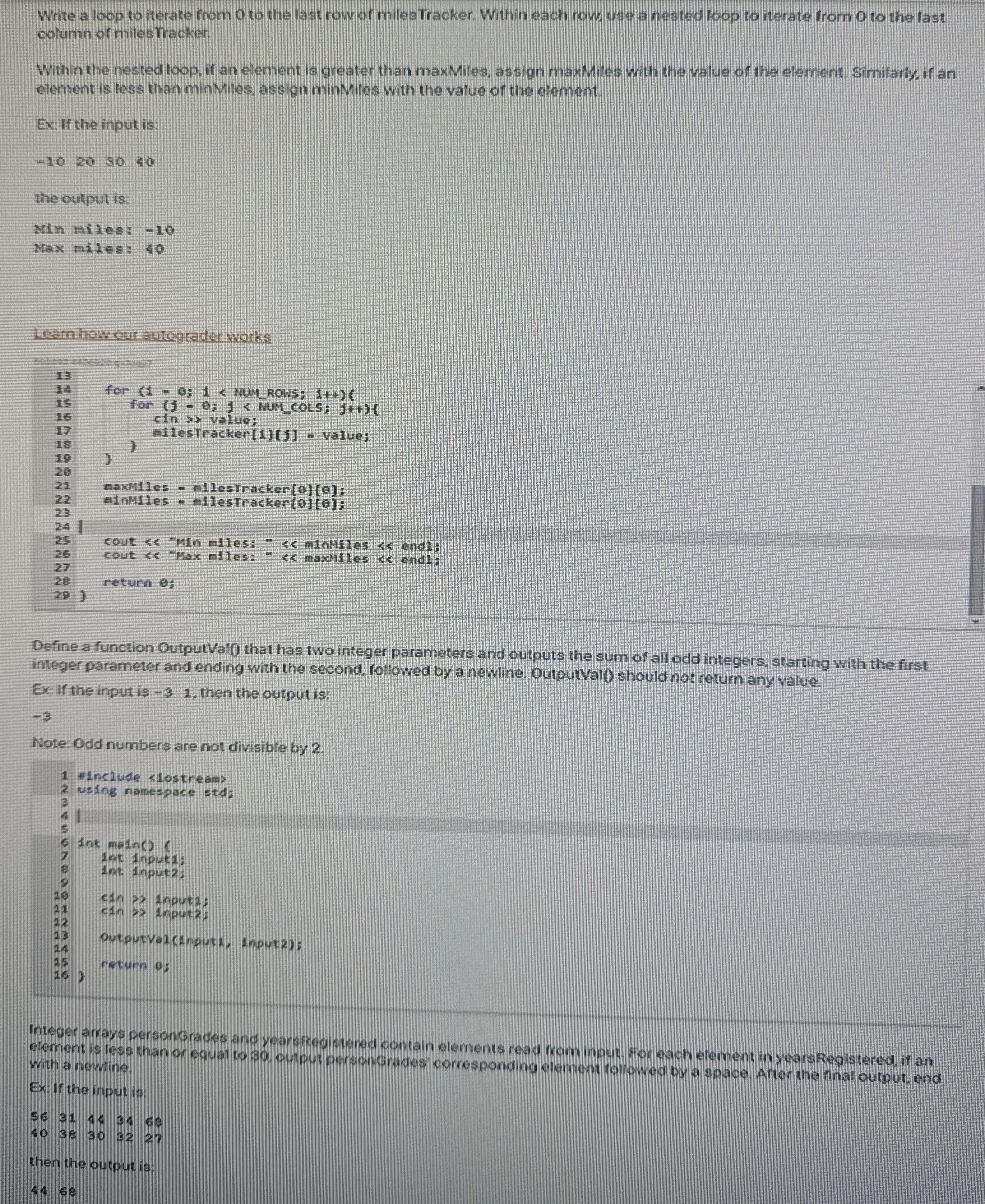 In C + + , please help answer these 3 items.
