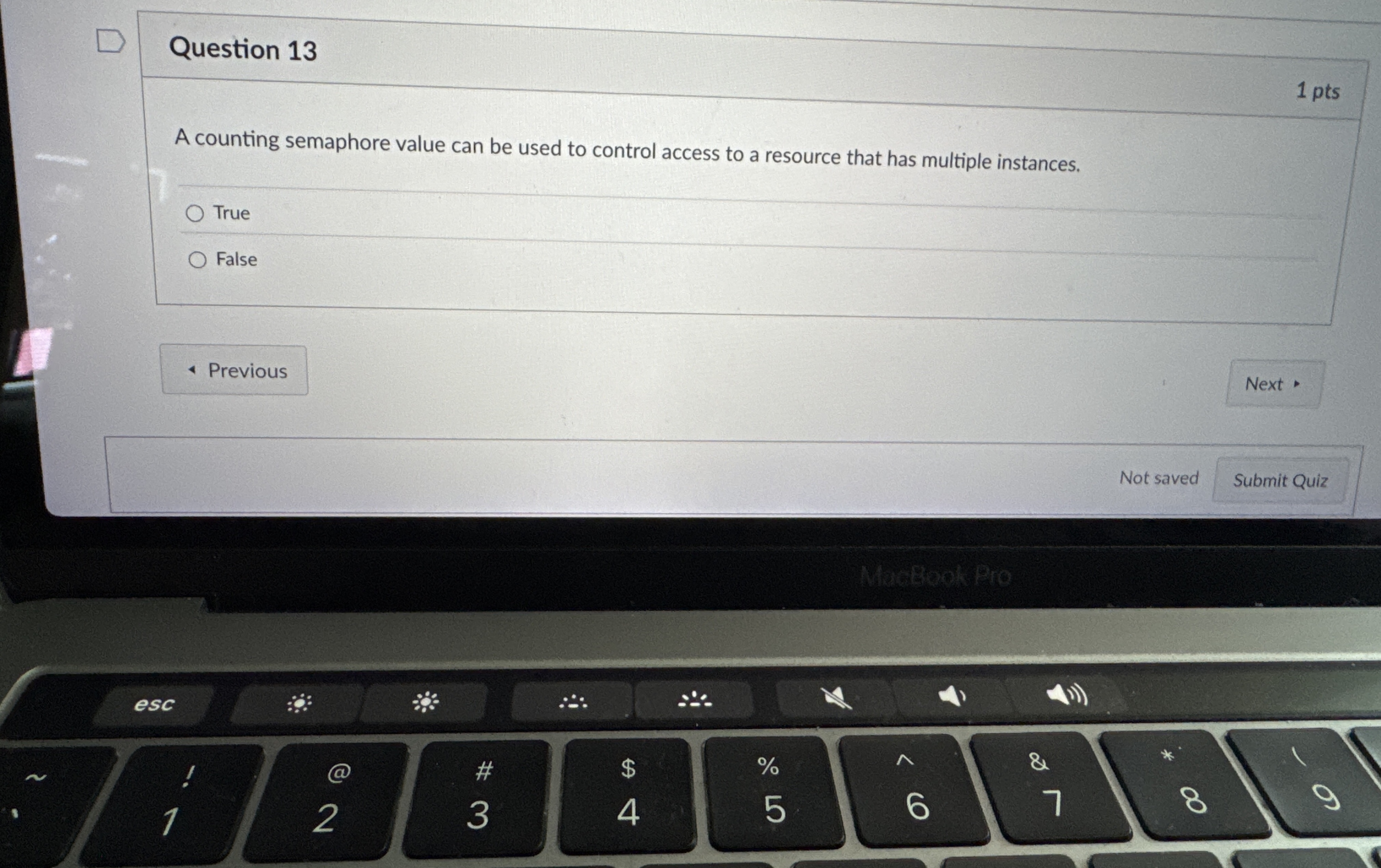 Question 1 3 A counting semaphore value can be