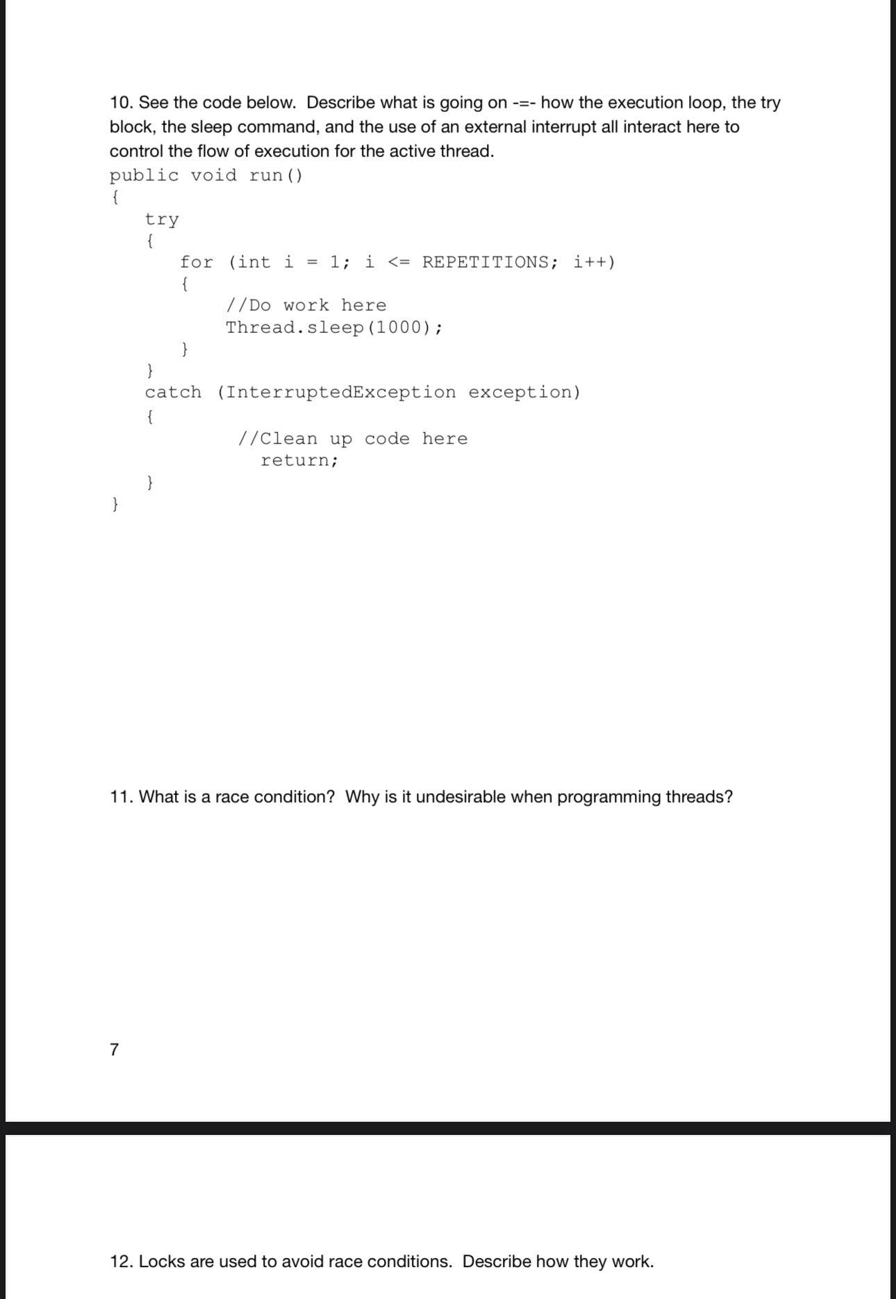 USING JAVA See the code below. Describe what is