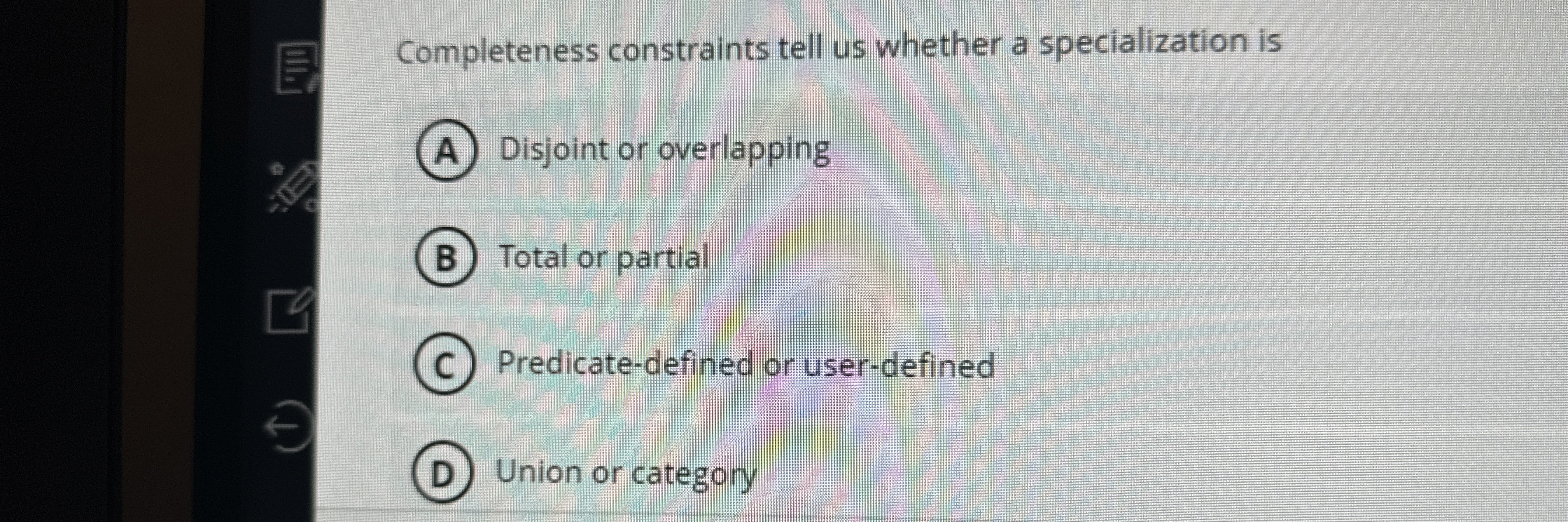 Completeness constraints tell us whether a
