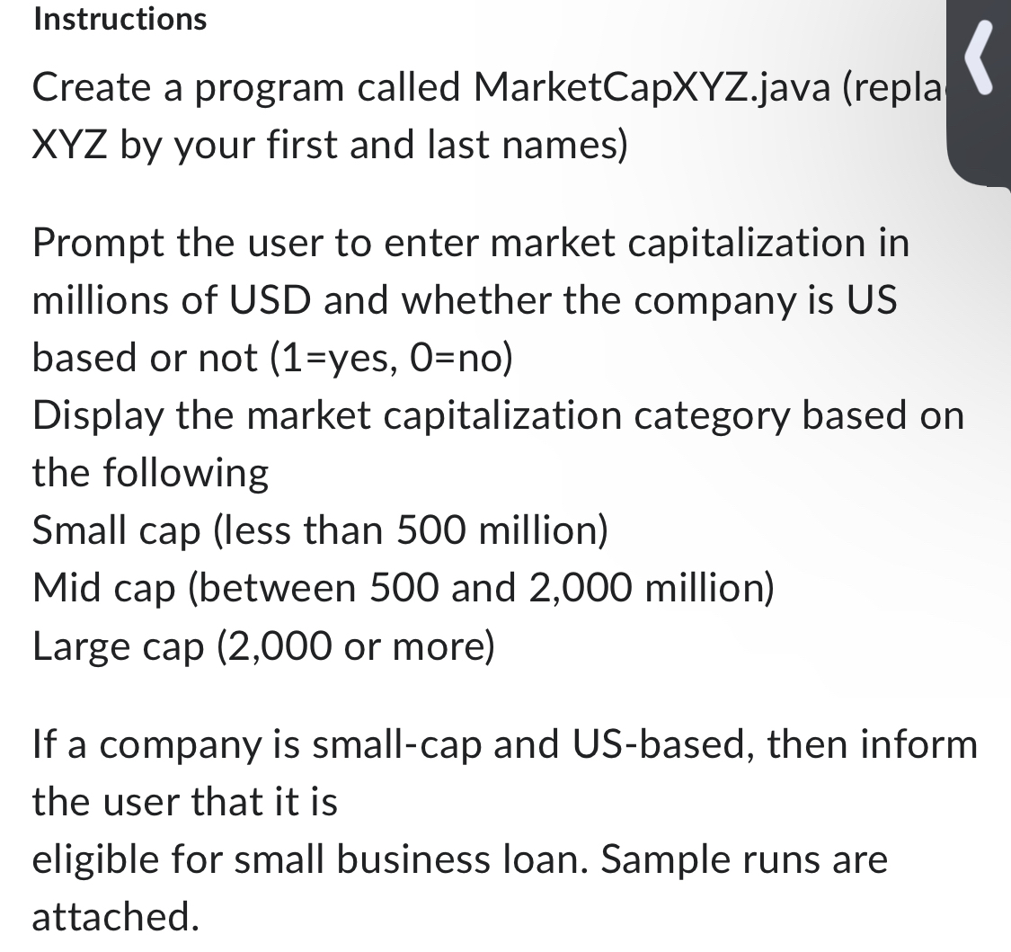 Instructions Create a program called