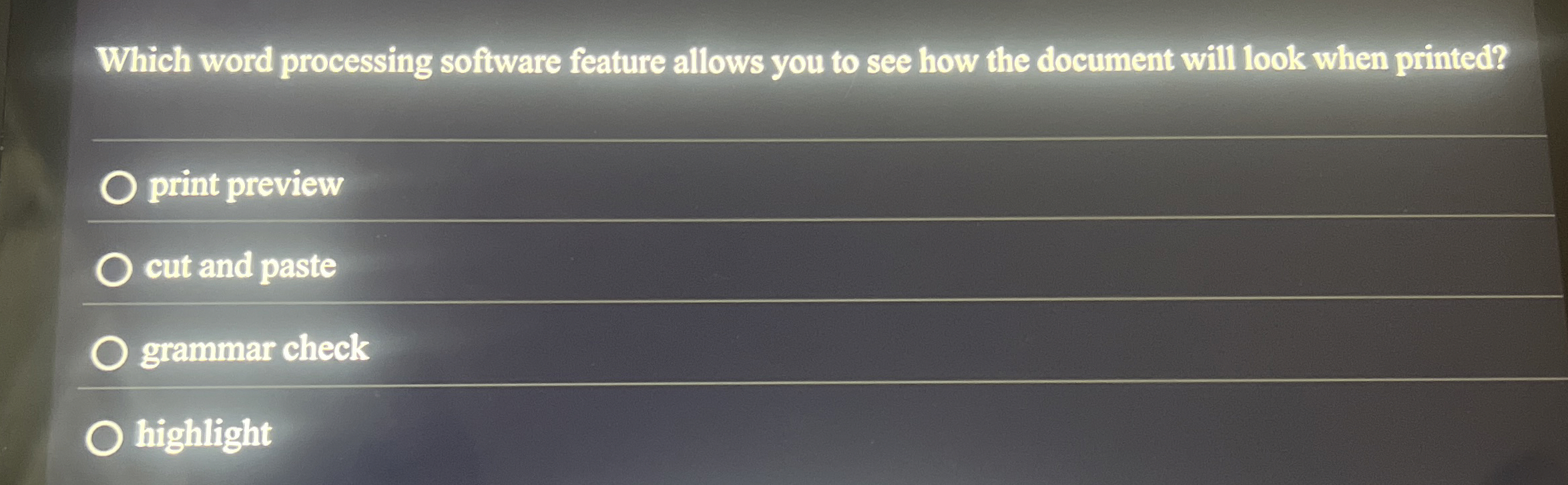 Which word processing software feature allows you