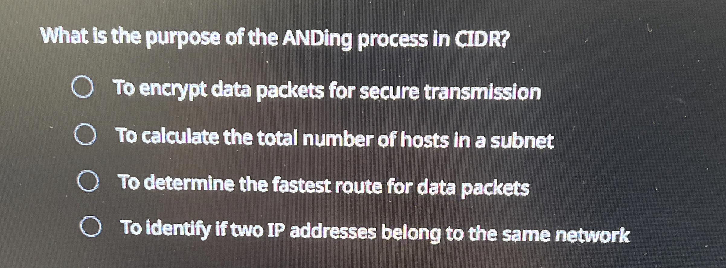 What is the purpose of the ANDing process in