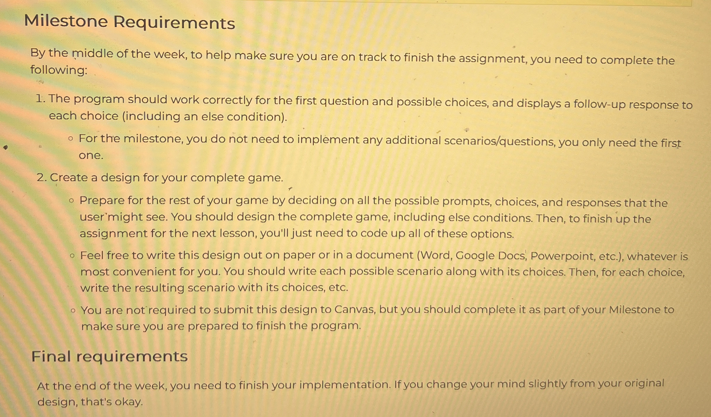 Instructions Create your own text - based