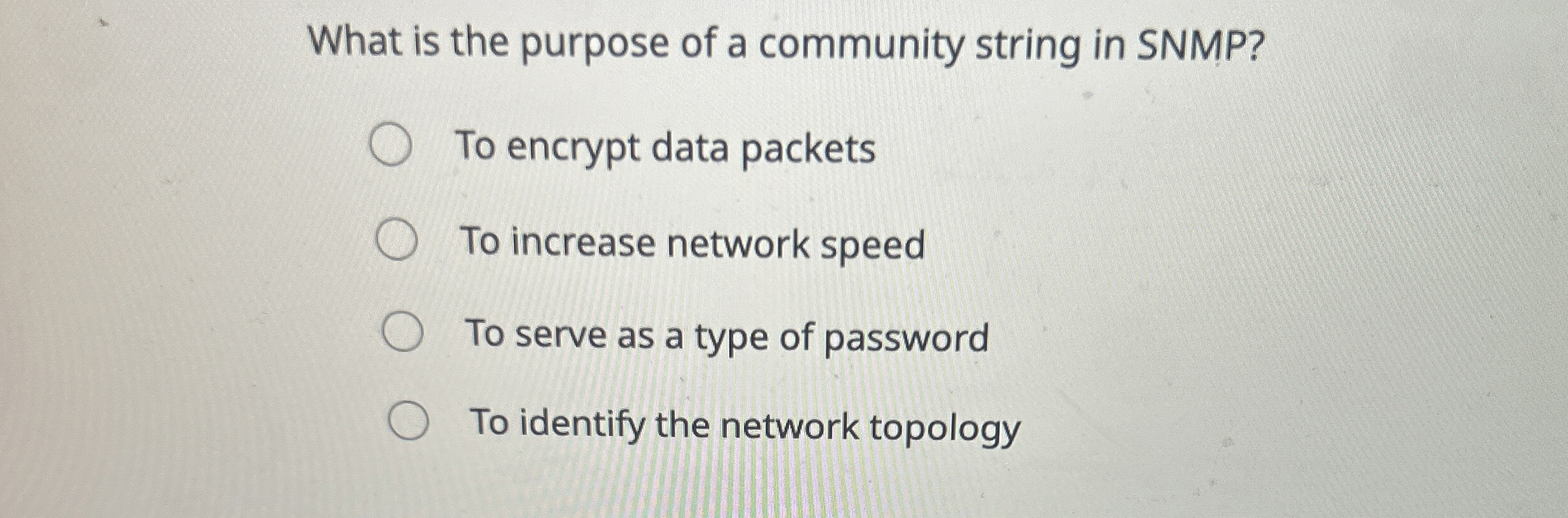 What is the purpose of a community string in SNMP