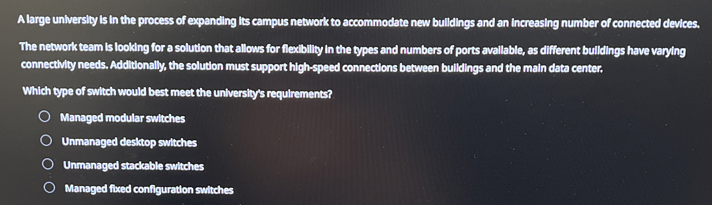 A large unversity is in the process of expanding