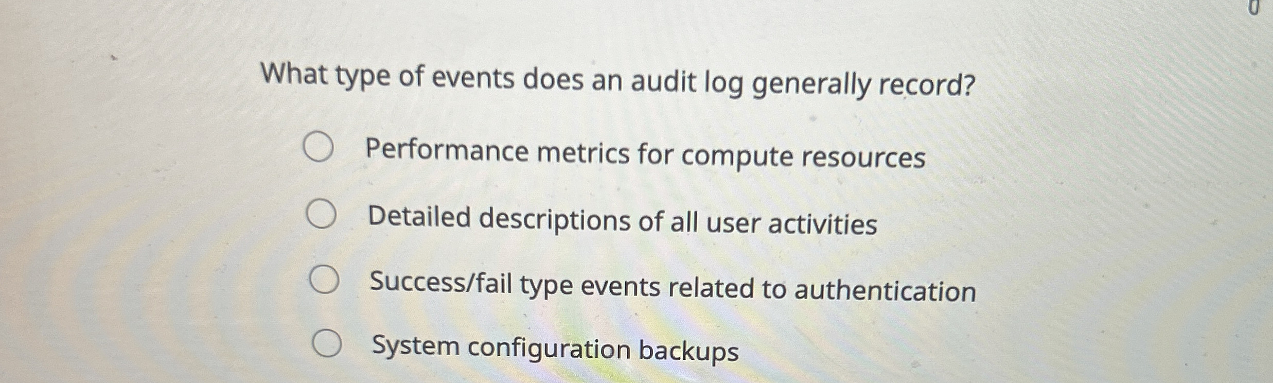 What type of events does an audit log generally