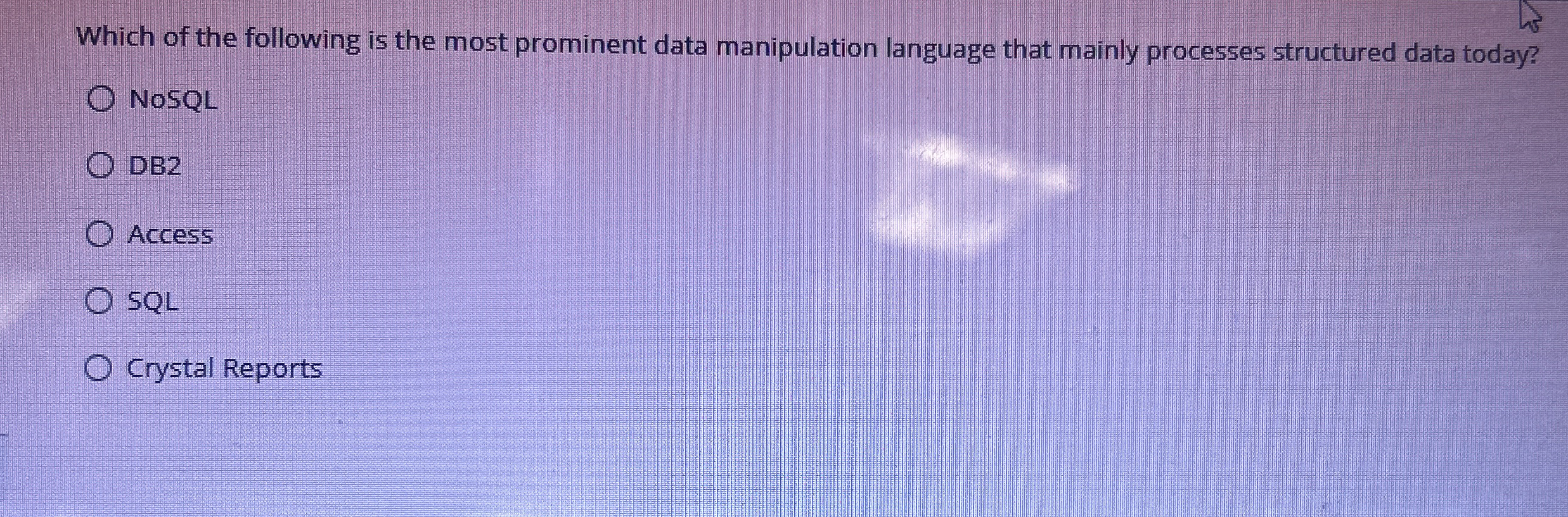 Which of the following is the most prominent data