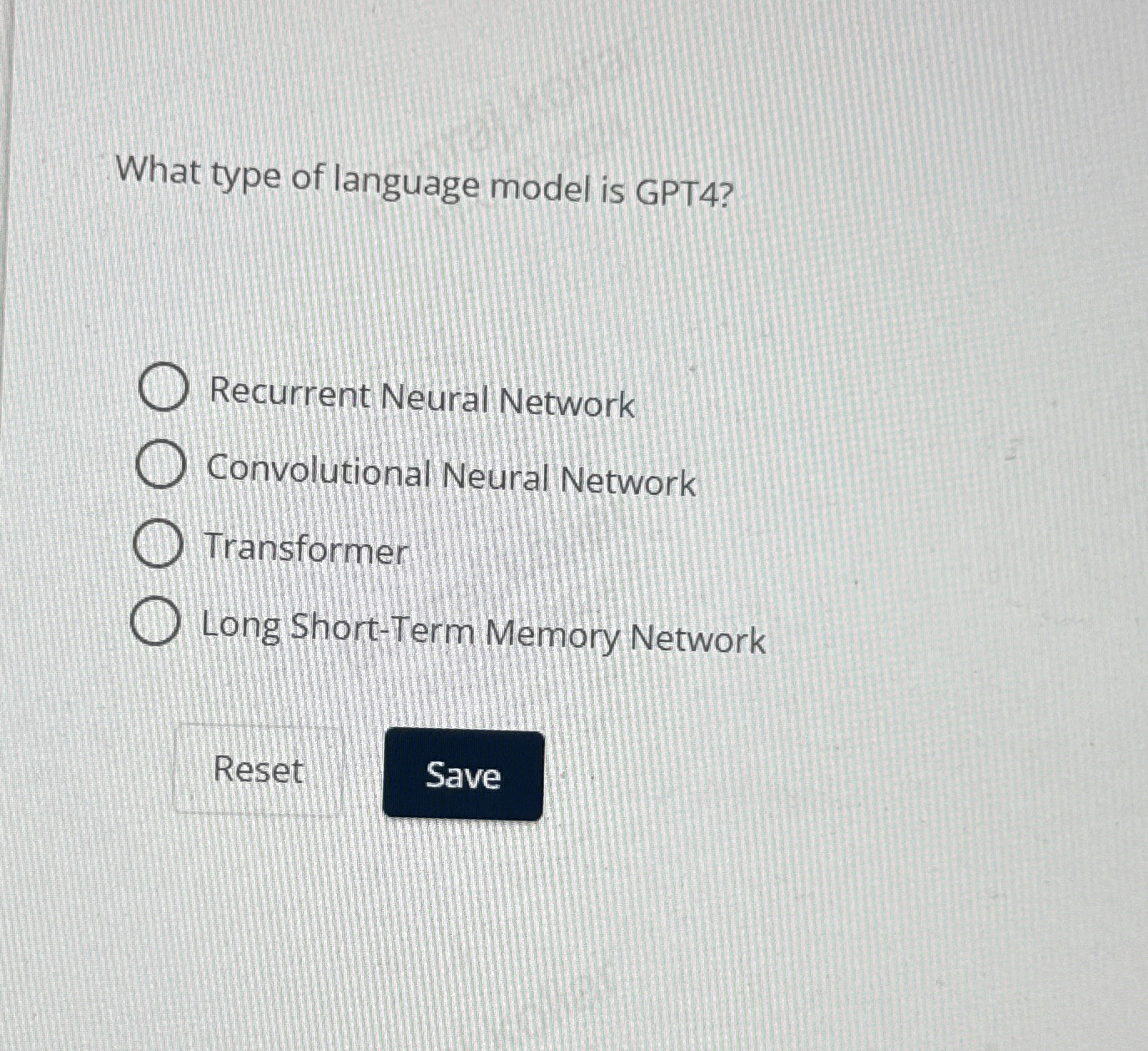 What type of language model is GPT 4 ? Recurrent
