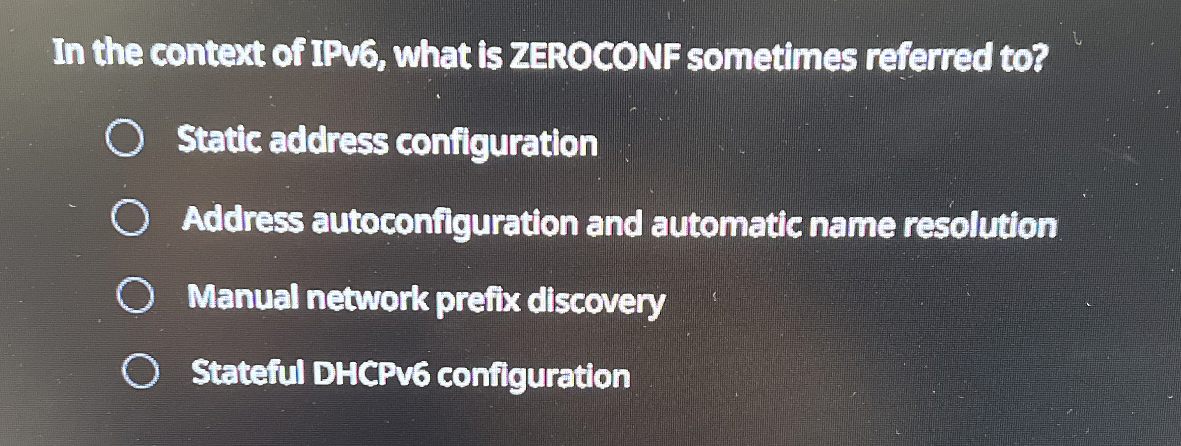 In the context of IPv 6 , what is ZEROCONF
