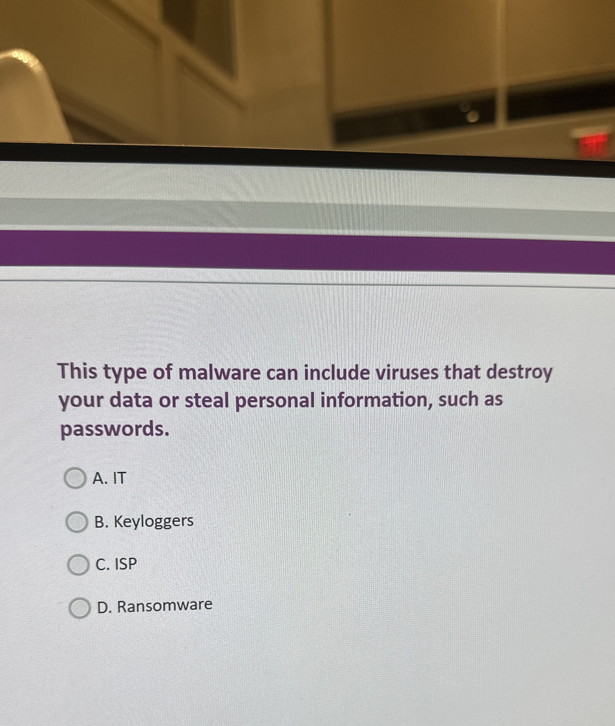 This type of malware can include viruses that