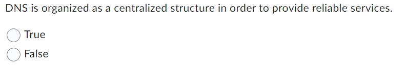 DNS is organized as a centralized structure in