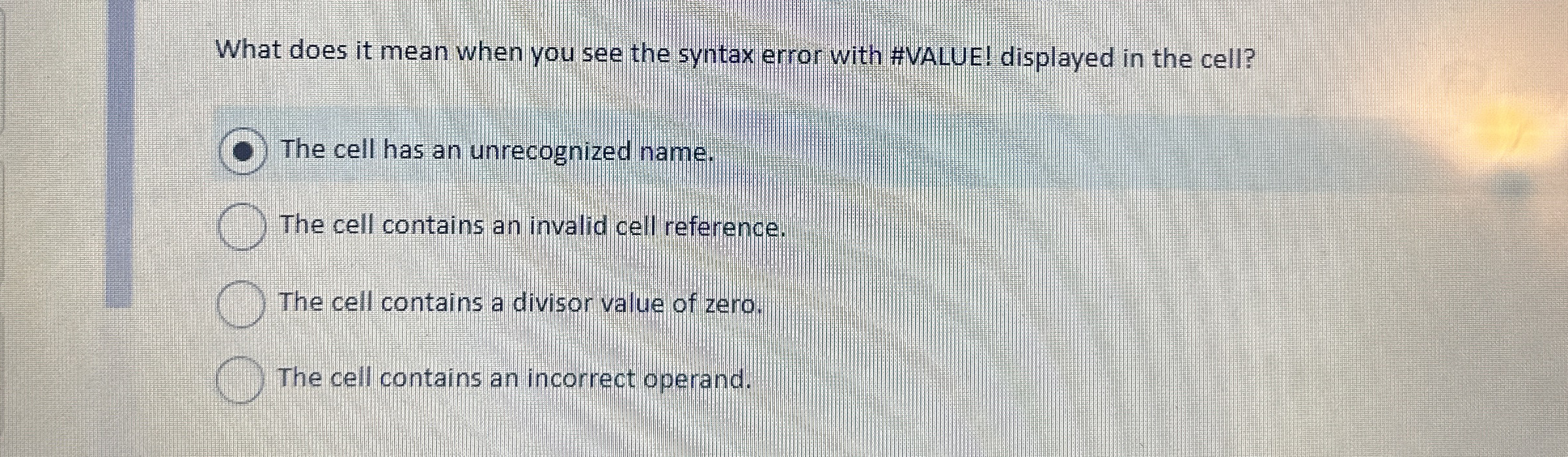 What does it mean when you see the syntax error