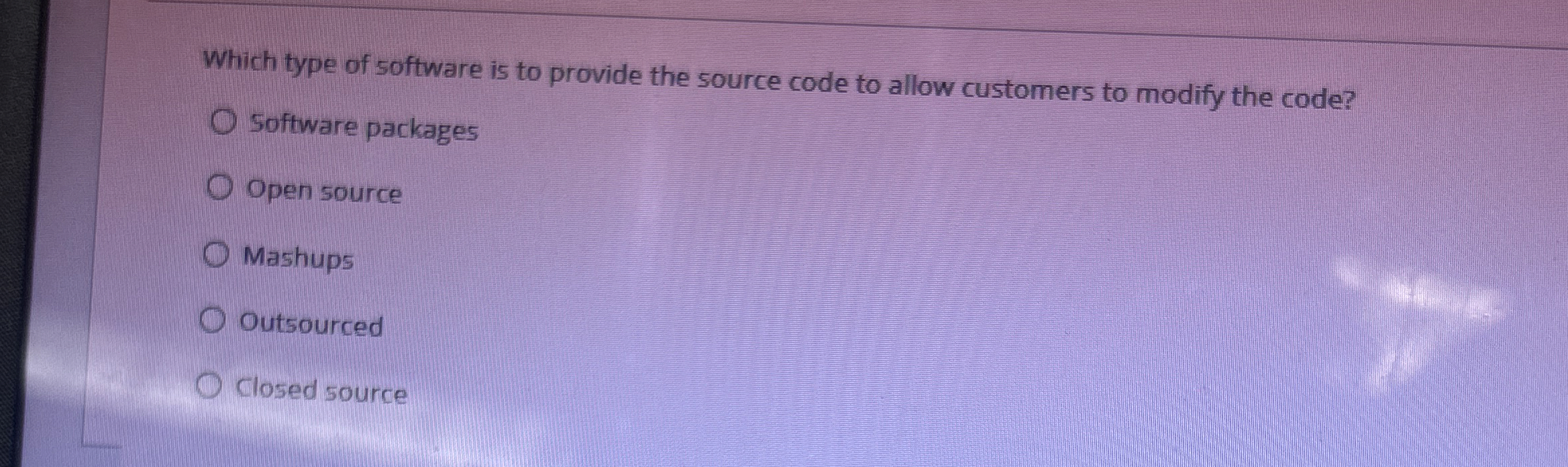 Which type of software is to provide the source