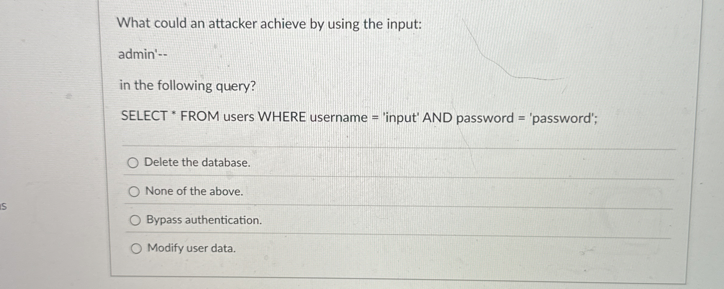 What could an attacker achieve by using the
