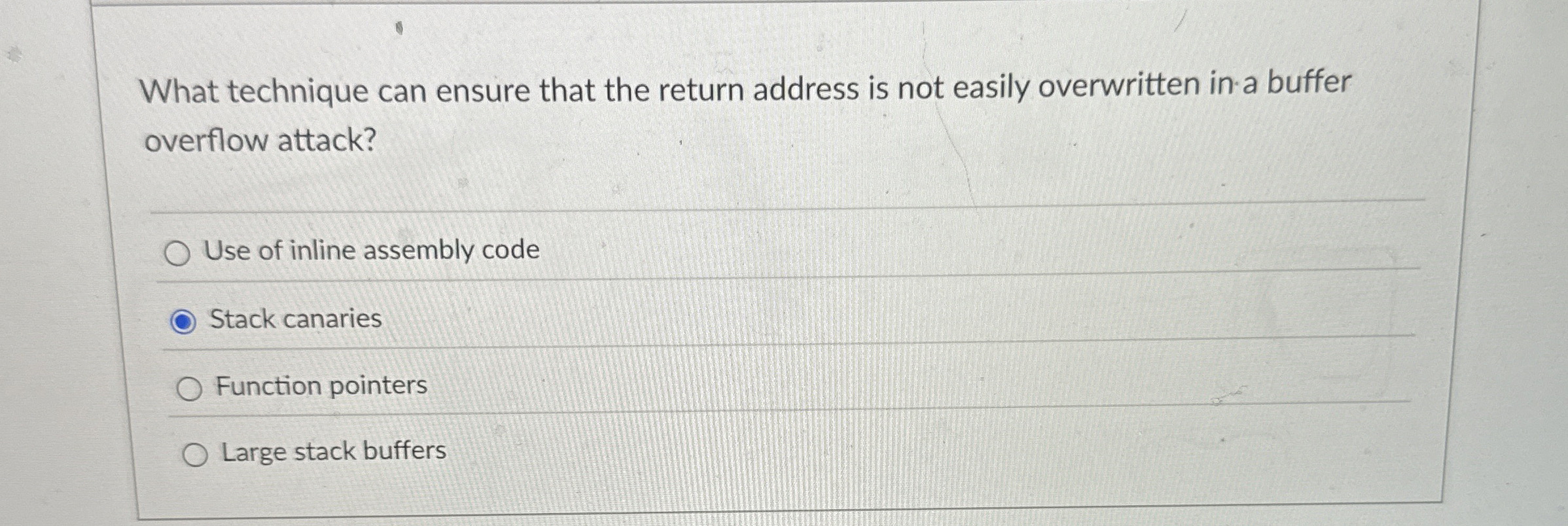 What technique can ensure that the return address