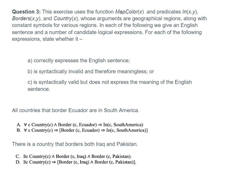 Question 3 : This exercise uses the function \ (
