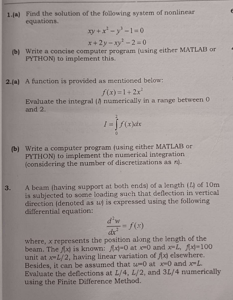 1 . ( a ) Find the solution of the following