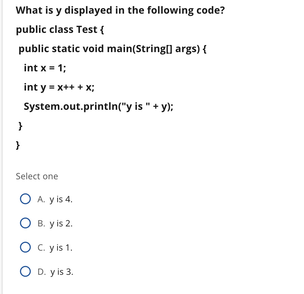 What is \ ( y \ ) displayed in the following