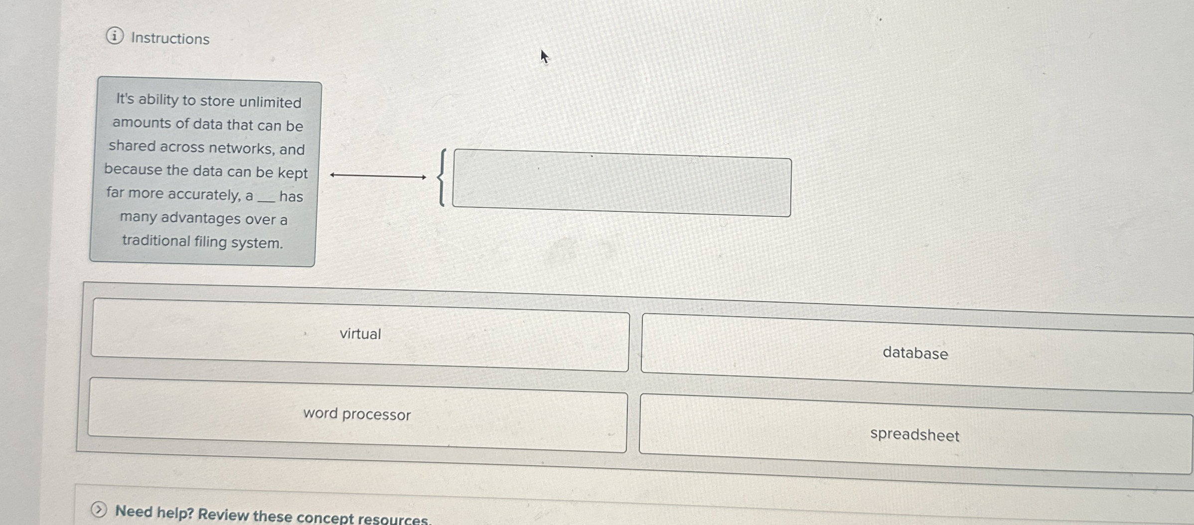 ( i ) Instructions It's ability to store