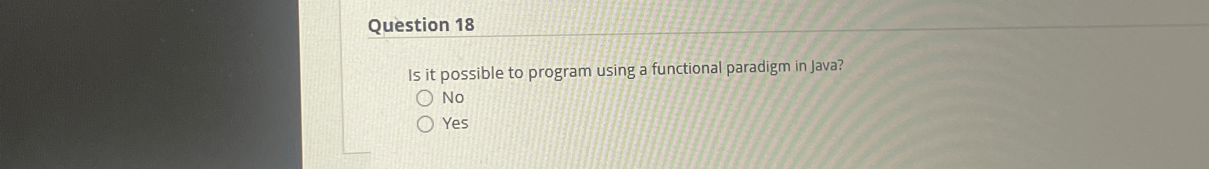 Question 1 8 Is it possible to program using a