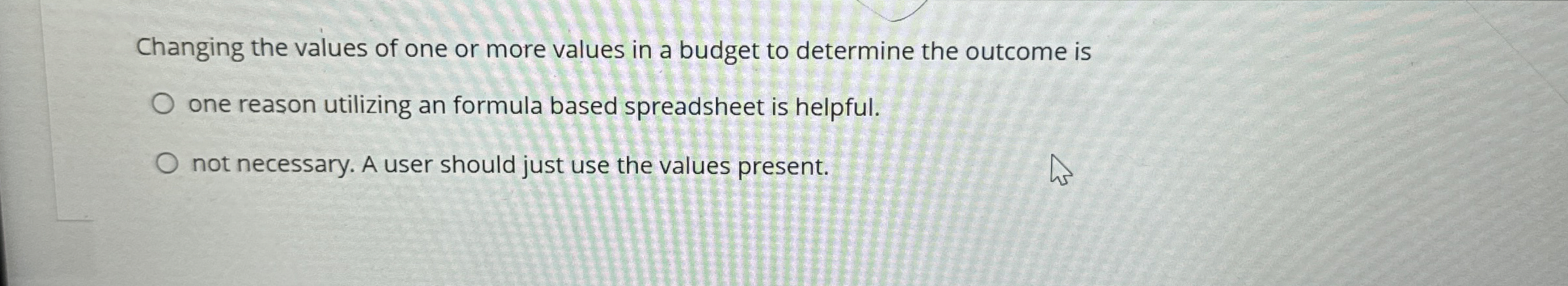 Changing the values of one or more values in a