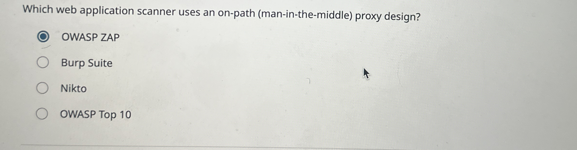 Which web application scanner uses an on - path (